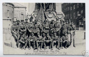 7.A group of officers with the captured rebel flag. 