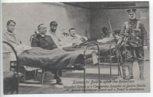 Wounded rebels in a temporary hospital 