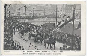 Royal Visit Dublin July 1903. Their Majesties passing the Four Court