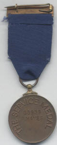 Service Medal  Back