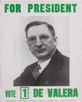  1959 Poster FOR PRESIDENT Vote 1 DE VALERA 